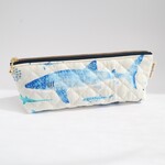 セール✨【送料無料】洗えるペンケース　在庫限り　キルティング　入学　通学　キッズ　子供　筆箱　海の生物　魚　サメ　ギフト　No.359
