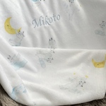 星空と猫のふんわりブランケット✨　名入れ　刺繍　出産祝い