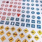 日本の道路標識Ⅰフレークシール　ハンドメイド