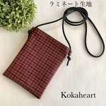 再再・・販☆凄～く軽いスマホポシェット☆ラミネート生地☆スマホポーチ☆ファミリア風チェック
