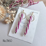 ★新作★*ラベンダー編みとサークルのピアス*【No.360】