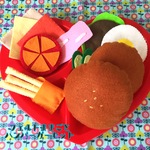フェルトままごと◎ハンバーガーセット（赤）