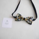 【 yellow 】タイベルト付蝶ネクタイ　結婚式　新郎　インド刺繍リボン ブルー