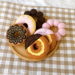 フェルトおままごと　フェルトドーナツ　いちごチョコセット
