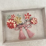 再販［Hankusu紅×麹］つまみ細工　七五三　ひな祭り　髪飾り　成人式　卒業式　袴　ピンク　大きめ　コーム　かんざし　ゴールド　リボン　タッセル　金　かすみそう　水引