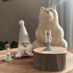 ブルーのキャンドルホルダー　ノルディカニッセ　しろくま貯金箱