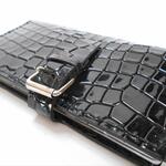 【iPhone16 PRO 】スマホケース 本革クロコ型押しスマホケース 特注