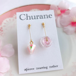 桜の紅茶と桜シフォンケーキのピアス/イヤリング