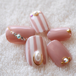 可愛い♡くすみカラーピンクのストライプ