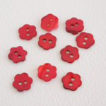 10mm お花の貝ボタン 3個  フランス製　赤
