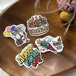 【大4枚】ハッピーバースデー防水ステッカー シール 大きいサイズ4枚セット 誕生日 お祝い