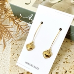 サージカルステンレス フック 大ぶり ハート ゴールド ボヘミアン boho 華奢 海 ピアス