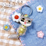 爬虫類好き猫ちゃんと猫ちゃん好き爬虫類なキーホルダー🐱🦎🐢𓈒 𓂂𓏸 インテリア向きのキーホルダー‎🤍ぺたなれ