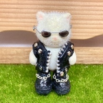 森き　シルバニア赤ちゃんサイズ　革ジャン、チェーンブーツ、メガネ、3点セットminiature jaket.