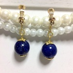 【再再販】✨夜空の星✨ラピスフレークイヤリング・ピアス