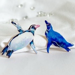 泳ぐペンギン　海のブルー ブローチペア 特集掲載