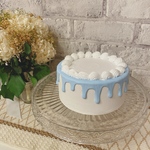 クレイケーキ　水色　ドリップケーキ　15cm   お誕生日　推し活　ウェディング　こどもの日　