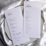 メニュー表　60円/1枚　マーメイド紙　ドリンクメニュー表　メニュー　ドリンクメニュー　結婚式　ウェディング　