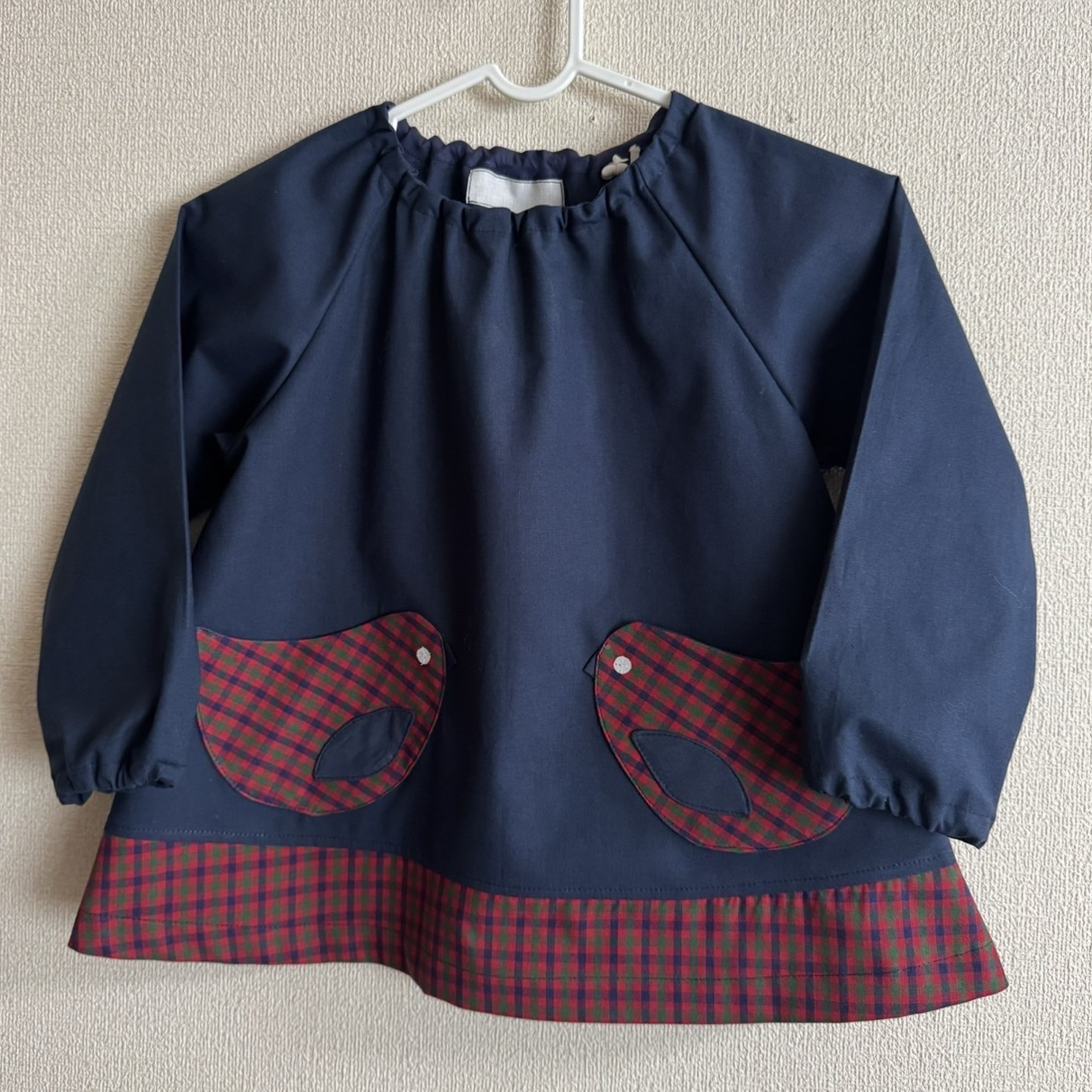 80～150size 新柄 電車正面 長袖スモック イエロー 長袖Tシャツ 電車 新幹線 ラグランTシャツ 総柄 ドクターイエロー