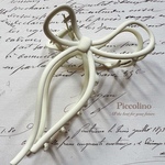マットカラー☆リボンバンスクリップ☆ホワイト☆select accessory