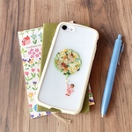 【和紙ちぎり絵のインナーシート】　フラワーバルーンと女の子　花　スマホ　iPhone