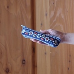 こぎん刺しペンケースお花畑【刺し子☺︎刺繍】デニムリメイク⌘受注製作⌘