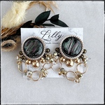 大ぶりピアス/アンティーク/ゴールド/ビーズ刺繍/フープ/揺れる/ピアス イヤリング