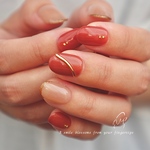 【 Casual nail 】赤ネイル カジュアルネイル シンプルネイル くすみカラー
