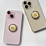 【かすみ草×ミモザ】 スマホリング　スマホスタンド　バンカーリング　iphoneケース スマホケース　全機種対応　android かすみ草　ミモザ　