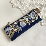 インド刺繍リボンの贅沢なポーチ＊ペンケース