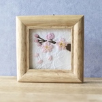 枝付き桜のミニフレーム　刺繍