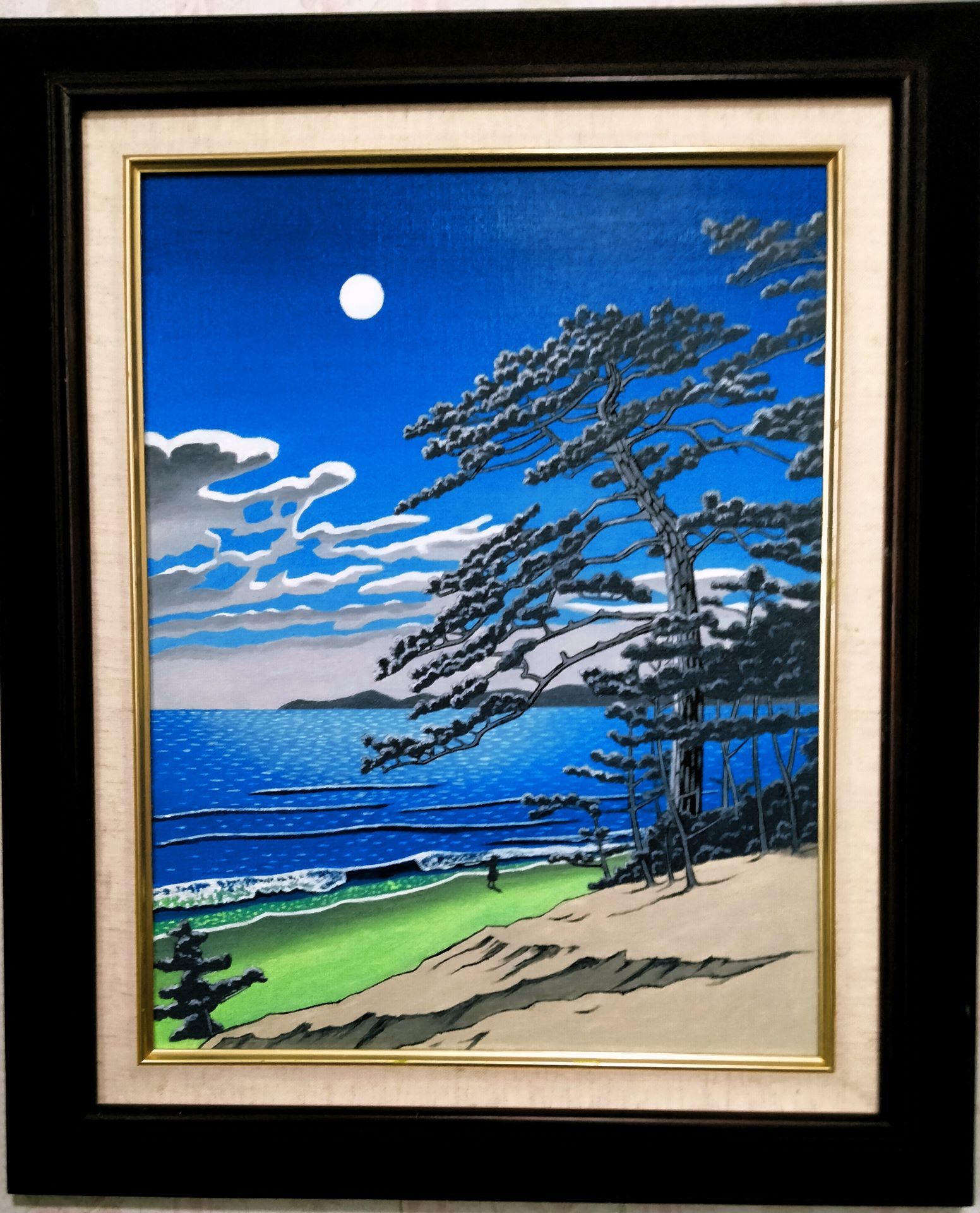 ☆北海道白樺並木・谷村一男肉筆油彩画・F6・額なし