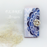 iPhone5s/SE/6/6s plus /7手帳型ケース**曼荼羅*アジサイ