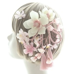 ヘッドドレス・髪飾り　桜・さくら・サクラ・木蓮・ピンク　結婚式・成人式・卒業式・ウェディング・ブライダル　ヘアパーツ・ヘッドパーツ・ヘアアクセサリー　