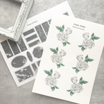 New.コラージュ素材 | rose rose × vintage grid paper