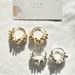 ゴールド　大ぶり　月ピアス  フープピアス/イヤリング　パール　ビーズ　チタン　痛くない　金属アレルギー　シンプル　春夏　フォーマル　卒業式　入学式　シルバー　