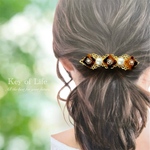 Key of Life★べっ甲×コットンパール★バレッタ★簡単ヘアアレンジ★普段使い★おでかけ★おすすめ人気ギフト