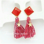 Tassel mix color （ピンクmix）ピアス