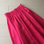 色で遊ぶ　リネン ピンク　 主役スカート ロング マキシ 総丈92cm