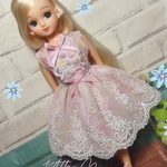 リカちゃん服ワンピース　〜ピュアミックスフラワー(ピンク)〜