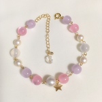 ゆめかわいい＊キャッツアイとパールのブレスレット