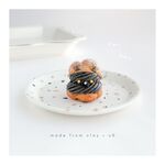 【秋限定】くろねこさんのシュークリーム［食品サンプル|ミニチュアスイーツ|フェイクフード|クレイケーキ|おままごと|インテリア雑貨|出産祝い|置物|小物|黒猫|クロネコ|樹脂粘土|ねんど|レジン］
