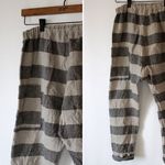 フレンチリネン▼太めボーダーのサルエルパンツ▼横ポケット