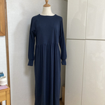 ☆ SALEオーガニックコットン　フライスニット　ギャザーワンピース