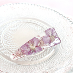 再販　河津桜のヘアクリップ　押し花　ドライフラワー　レジン　バレッタ　さくら　ピンク　フォーマル