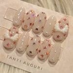 ♥pink star dot エンジェルコアジェルネイルチップ♥