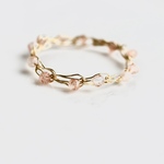 サンストーン  極小ラウンドカット  太編みリング /ゴールド シルバー ピンクゴールド