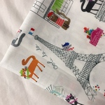 ※【USAコットン55×50】BENARTEX  Pari's cat・ホワイト