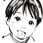 ハガキサイズ♪お試し似顔絵　簡単モノクロワンポイントの似顔絵です。