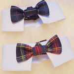 付け襟カーラー ボウタイチェック